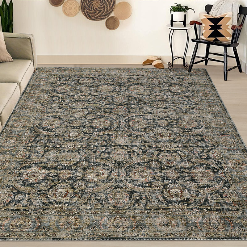 Ludka Washable Oriental Rug, Rectangle 8 pi x 10 pi