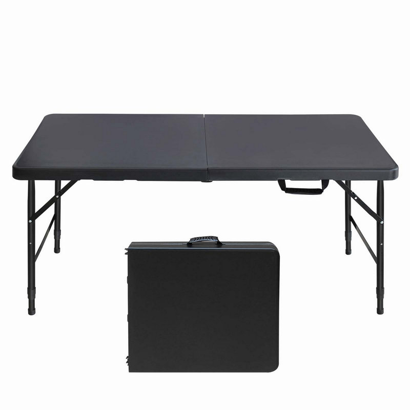 Table pliante portative 4 pi 4 po poids pliable intérieur et extérieur 135 kg, Noir