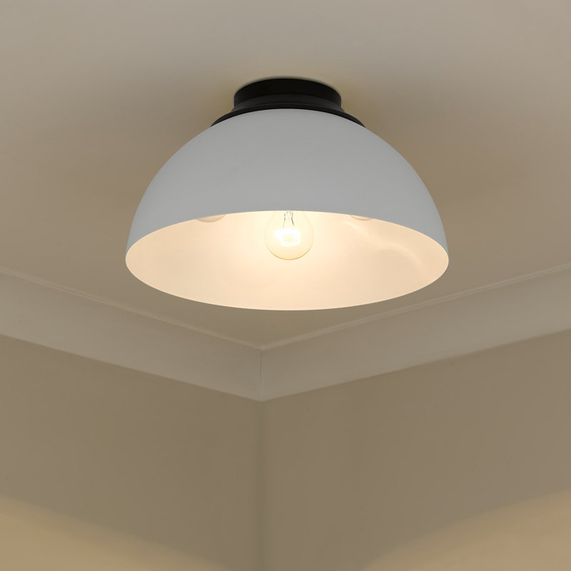 Plafonnier encastré 3 lumières 7,5 po Ringwood, Blanc mat, Noir mat