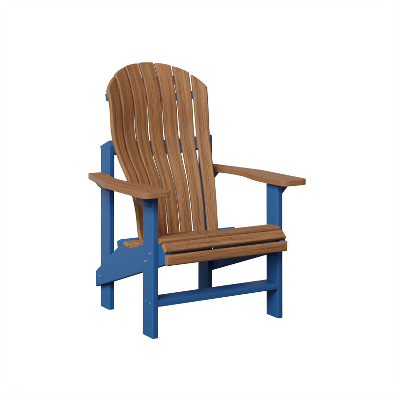 Chaise Adirondack droite Berlin Gardens, Acajou antique avec bleu pacifique