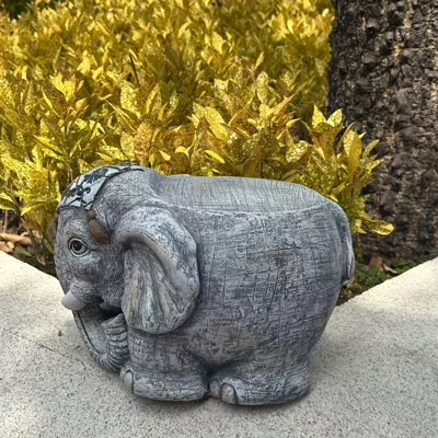 Tabouret de jardin 14 po modèle éléphant, œuvre d'art de sculpture animalière simulée, tabouret de jardin en résine, pouvant être placé dans les salons, balcons, bureaux, jardins extérieurs, cours, pelouses, premier choix