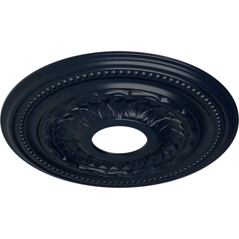 Médaillon de plafond Endurathane Galway, P 15 3/4 po x P 3 1/4 po x P 1 po (convient aux auvents jusqu'à 3 1/4 po), fini de rêve de minuit peint à la main