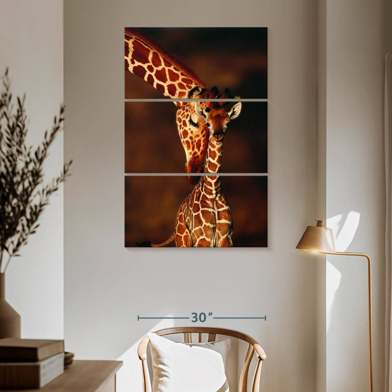 Brampt Giraffes Gentle Moment, 65" H x 42" W