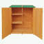 Remise en bois avec deux portes et tablettes