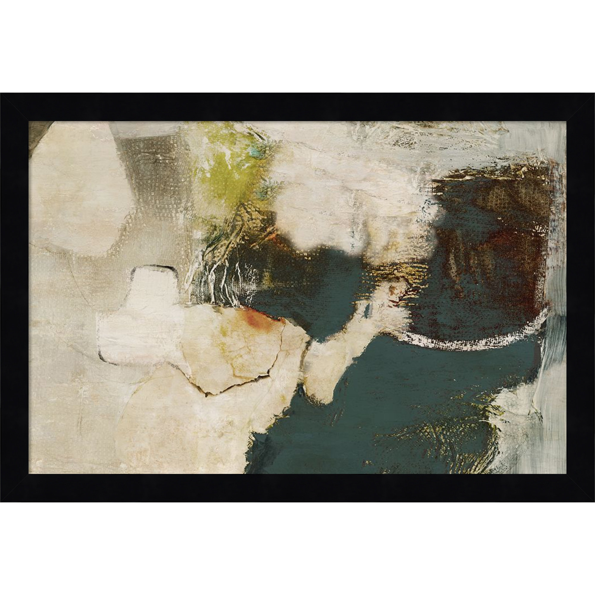 Obscured in Blue by Wood Framed Wall Art Print, 12" H x 17" W, Black