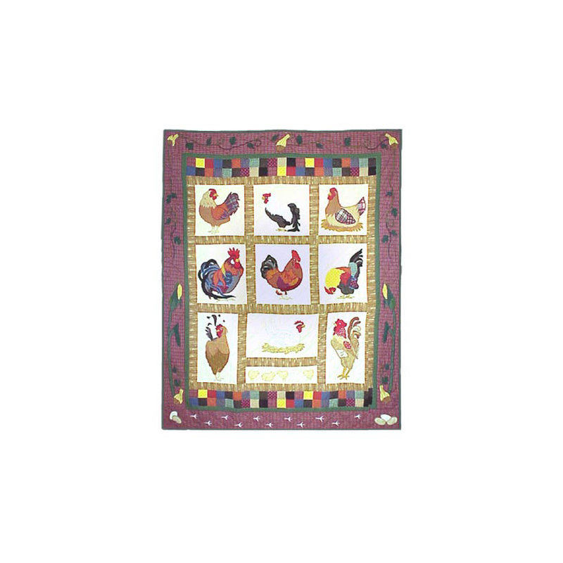 Rooster Quilted Throw Blanket