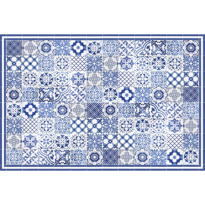 Elliona Vinyl Machine Printed Area Rug