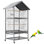 Grande cage double 65,7 pouces, cage de combat d'oiseaux en métal avec roues pour perroquets et perroquets, cage à perroquet très large à 60 roulettes, cage de vol avec 4 mangeoires en métal