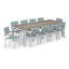 Travira Rectangular 10 - Person 103" Long Powder Coated Aluminum Patio Dining Set-90505536-90505546