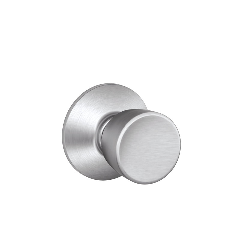 Bell Knob Hall and Closet Lock, Satin Chrome
