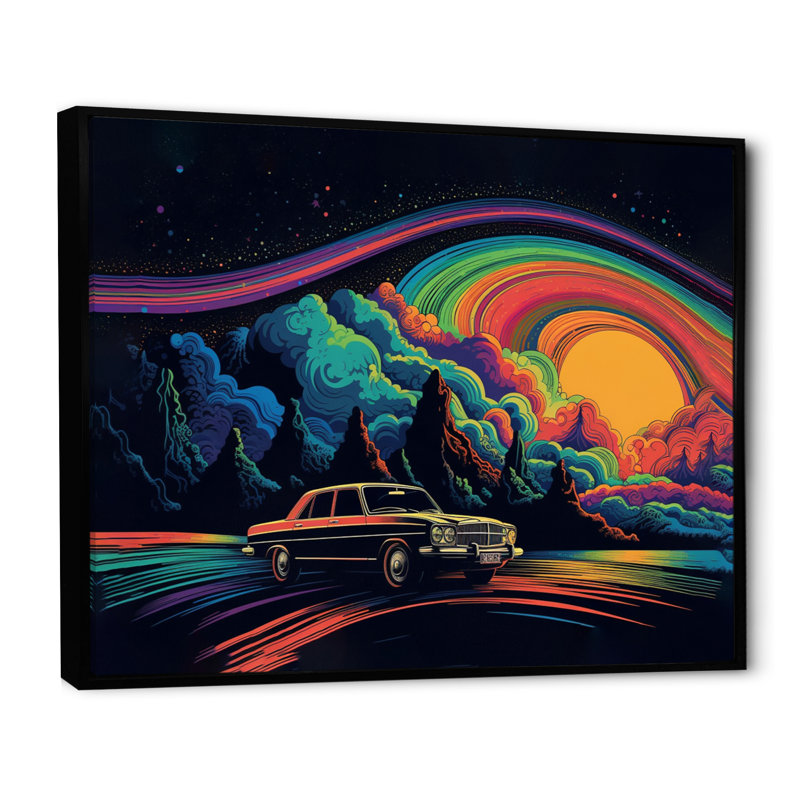 Nectara noir et bleu de Muscle sur toile, H 16 po x l 32 po x P 1 po, Cadre flottant noir
