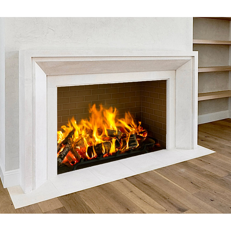 WFR-Orion – Custom Hand-Carved Limestone or Cantera Stone Fireplace Mantel Surround | Contemporary Geometric Design