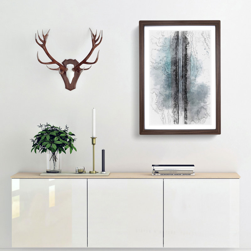 Lake Road in Abstract - Picture Frame Graphic Art Print, Walnut Framed, 36cm H x 27cm W x 2cm D