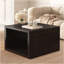 Table basse carrée pour le salon Table basse de style campagnard avec rangement, table centrale à 2 niveaux avec compartiment de rangement semi-ouvert de 30,8 po-1831577650