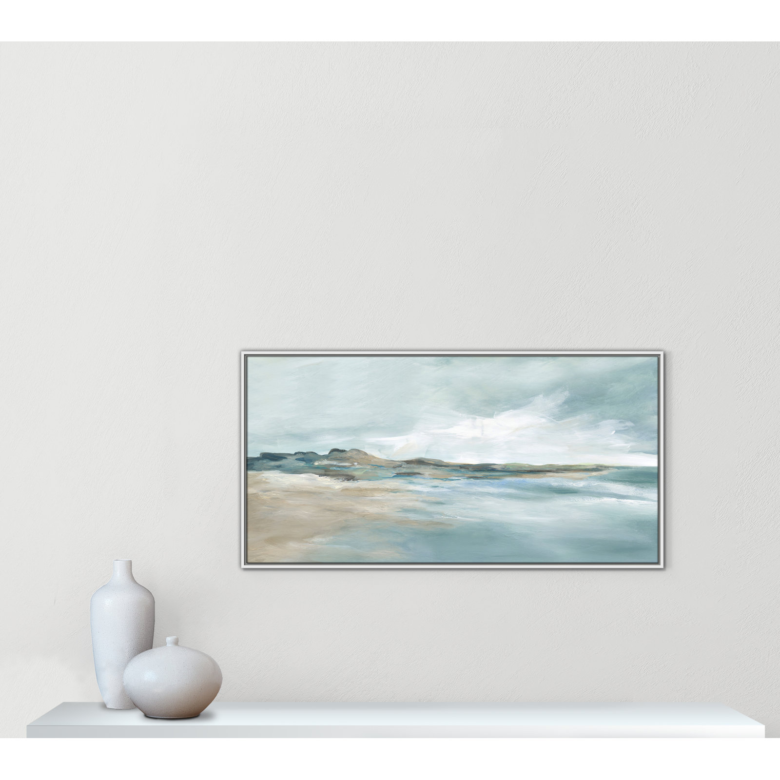Coralie "Sandpoint" Print by Carol Robinson, 25.5" H x 49.5" W, White