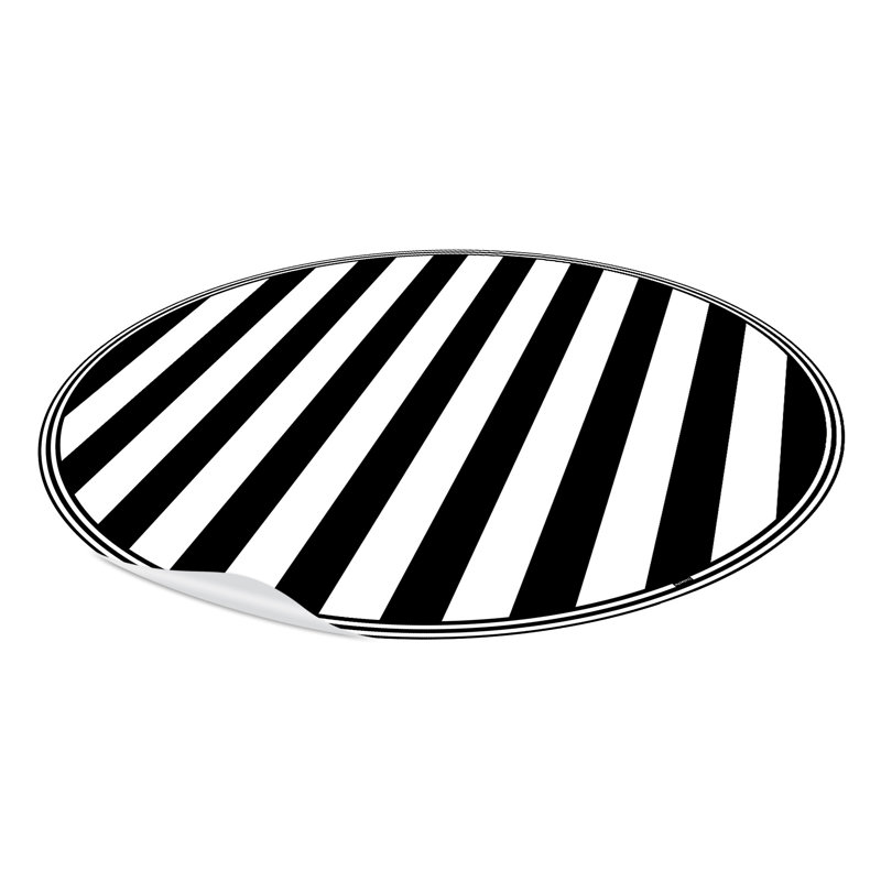 Keough Non-Slip Striped Indoor Doormat, Round 136cm