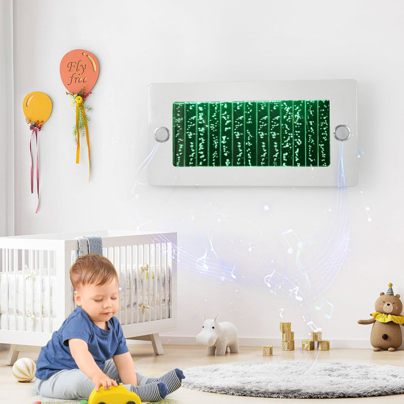 Bubble Wall – Rectangular Water Curtain Panel with 8 Color-Changing Lights, Dual-Frequency 3D Sound, Ideal for Sensory Rooms, Schools, Daycares, and Homes