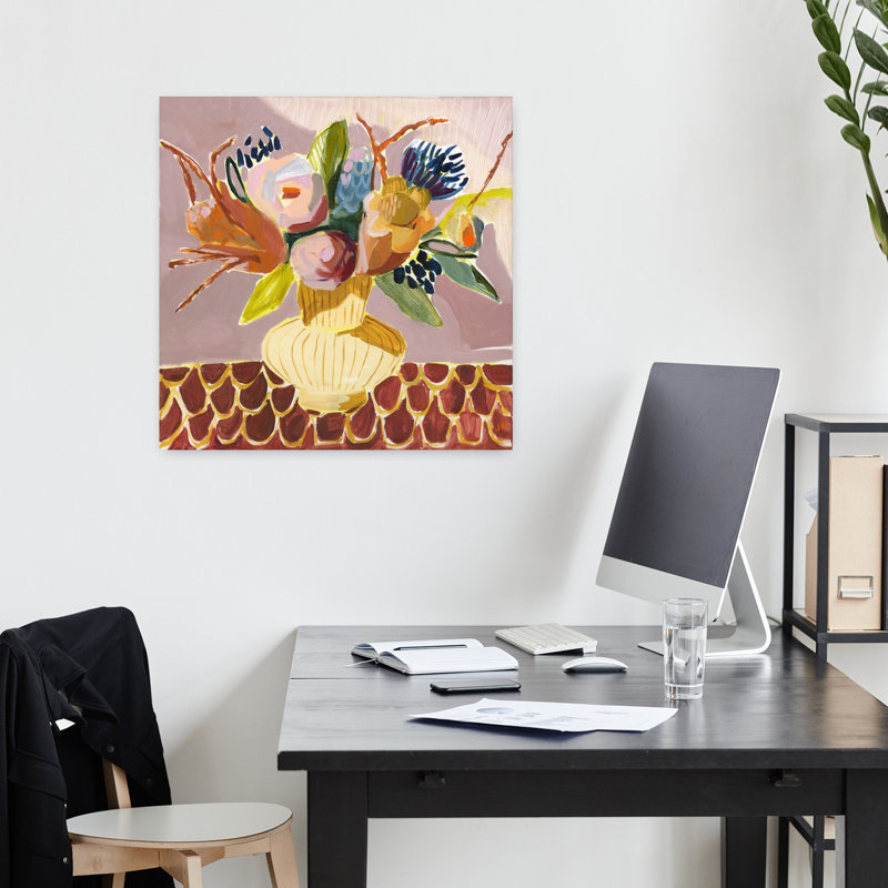 Art contemporain Art floral contemporain, H 18 po x l 18 po