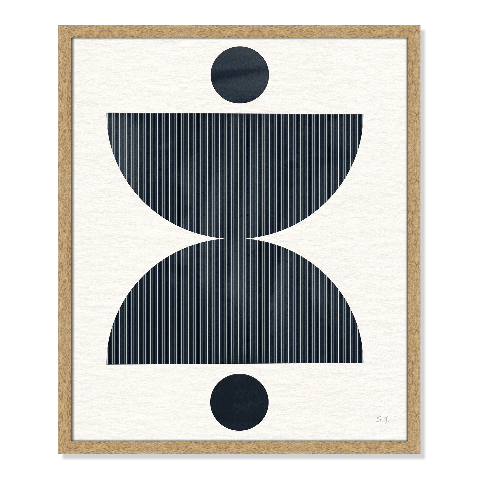 Eclipse II by Susan Jill, 25.5" H x 21.5" W x 0.75" D, Natural Framed