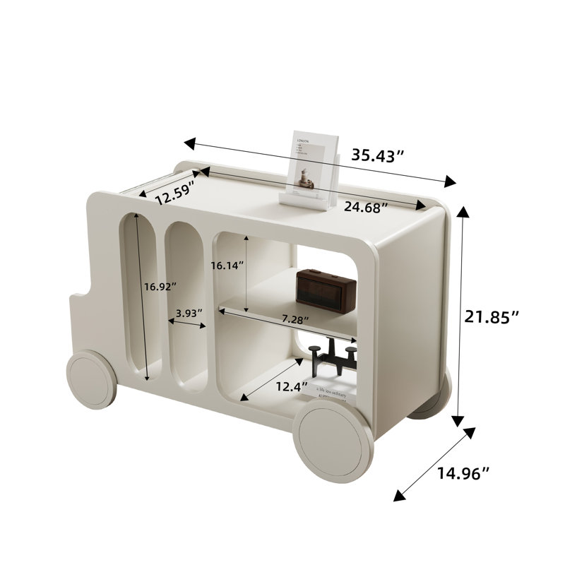Modern White Side Table With Open Storage Small Side Table