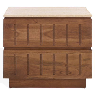Kaylissa Travertine Nightstand