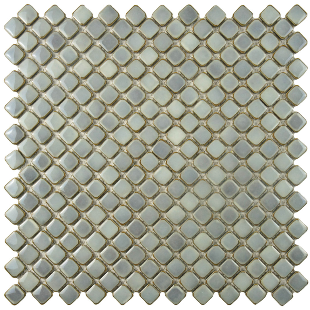 Hudson Diamond 12-1/4 " x 12-3/8 " Porcelain Mosaic Floor and Wall Tile Merola Tile 