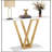 43” Modern Gold Console Table With Faux Marble Top, Narrow Entryway Table With V-Leg Metal Frame, Slim Sofa Table For Hallway, Living Room Or Foyer