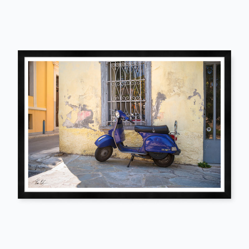 Blue Scooter - Photographie avec cadre photo
