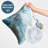 Abstract Marble Design Throw Pillow with Premium Polyester - White and Blue-44319749