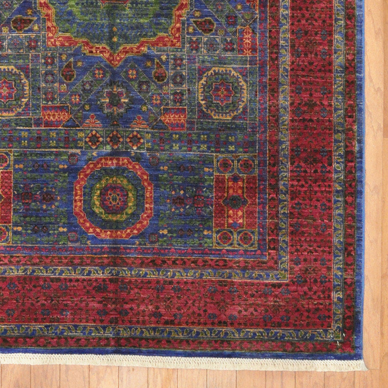 Tapis en laine noué à la main Bungalow Rose
