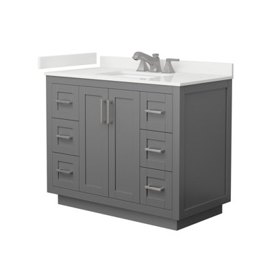 Meuble-lavabo simple autoportant 42 po avec plateau en quartz Miranda