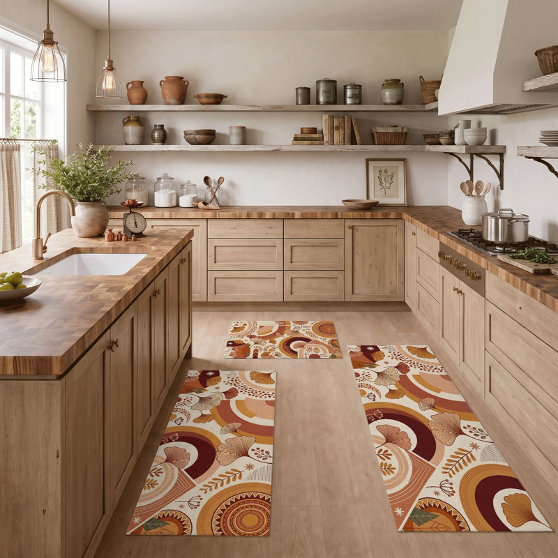 Tapis de cuisine géométriques lavables antidérapants