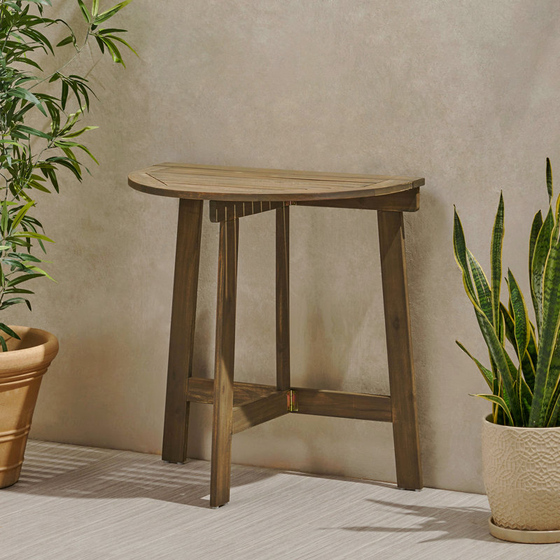 Table bistro pliante d'extérieur en bois d'acacia, Gray