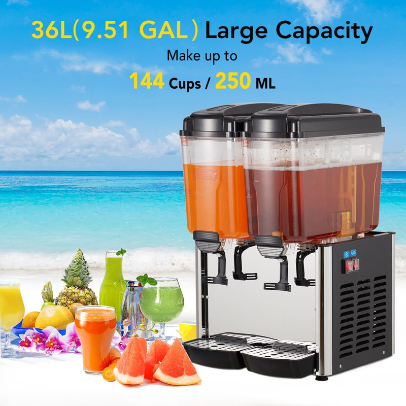 Stainless Steel Double Beverage Dispenser