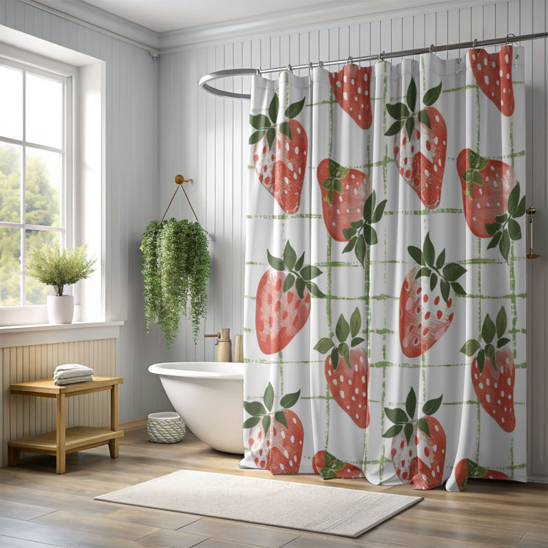 Rideau de douche Abstract Berry - Premium, H 74 po x l 71 po