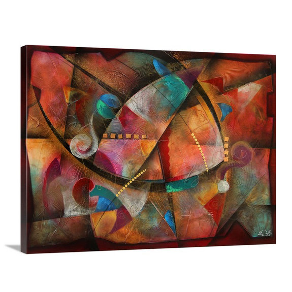 «Crimson Rhythm» par Brittiney, Malveaux, impression, H 18 po x l 24 po x P 1,5 po, Toile