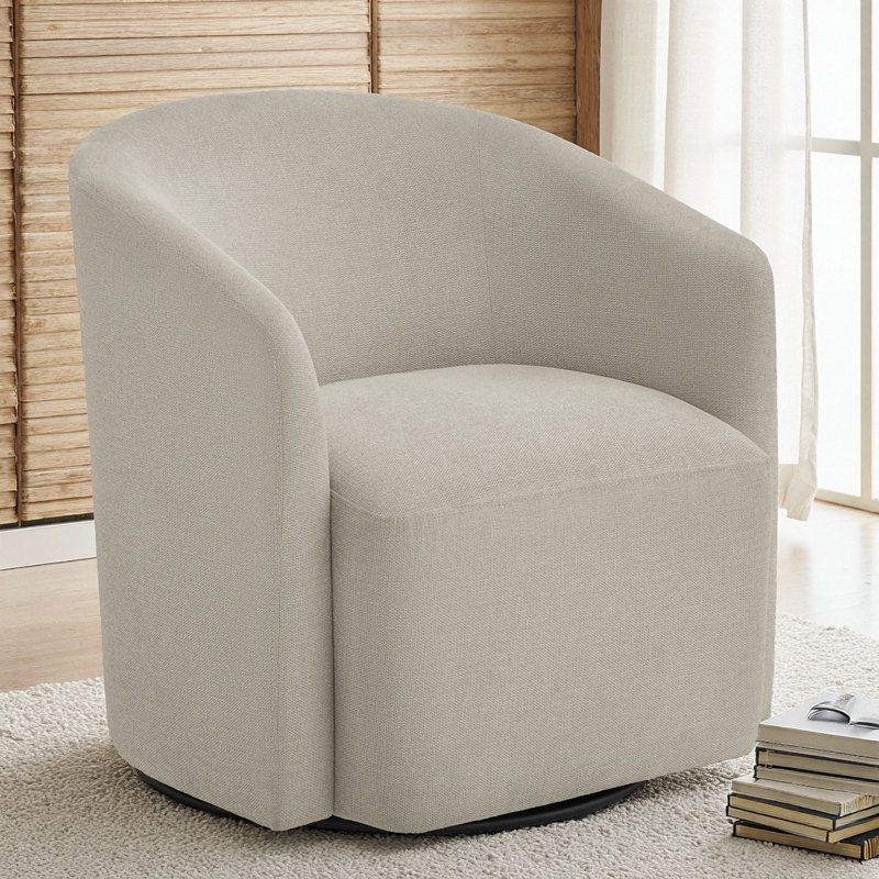 Fauteuil demi-tonneau bleu Ardena, Beige
