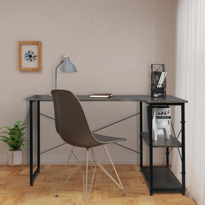 Glynis L-Shaped Steel Computer Desk