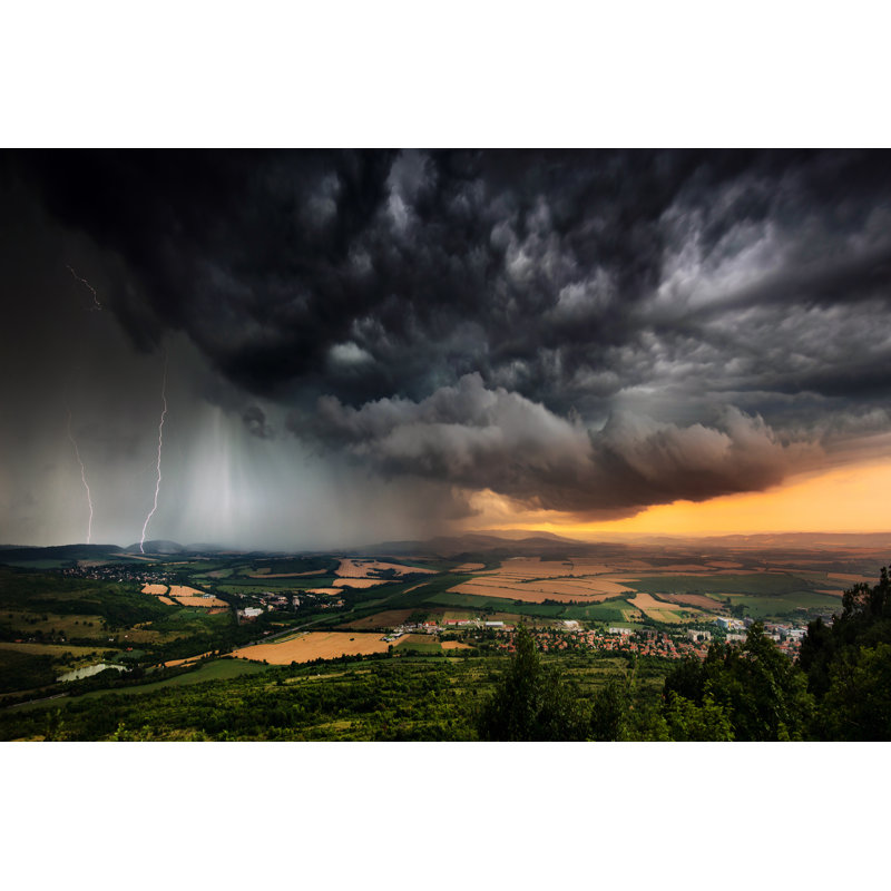 Beautifully Structured Thunderstorm by Revolu7ion93 - No Frame Art Prints on Canvas, 20cm H x 30cm W