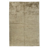 Hand Knotted Wool Area Rug in Gold