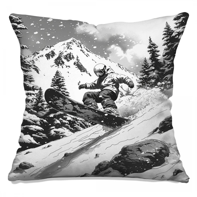 Coussin Snowboard, 16 po x 16 po