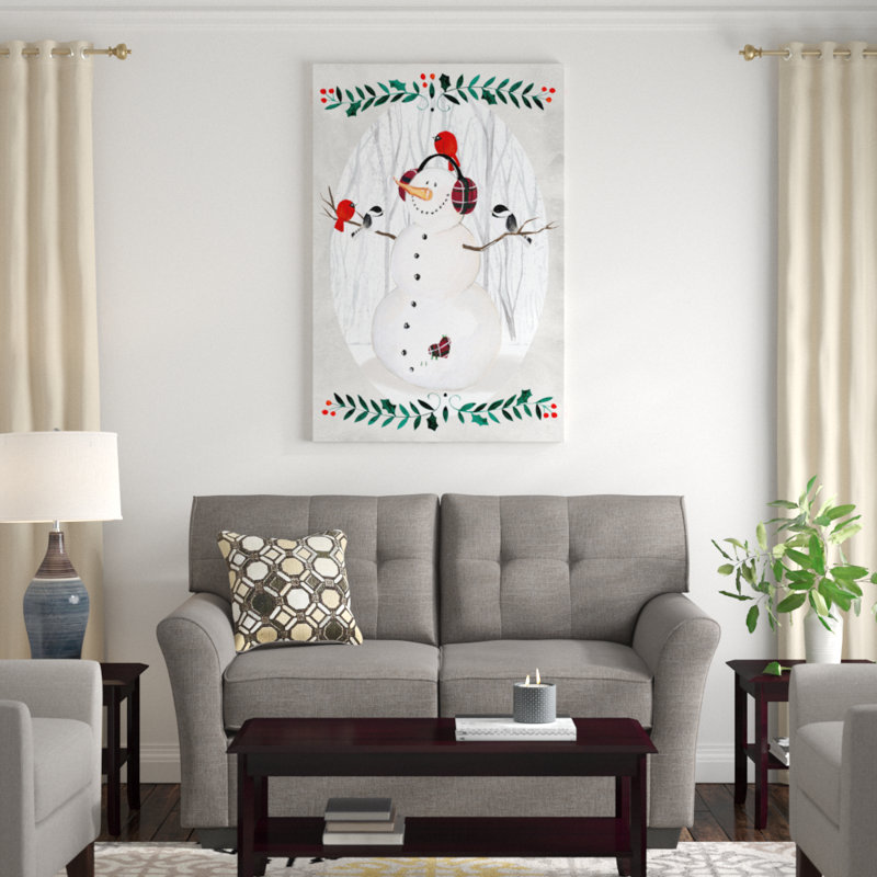 Folk Snowman Forest Collection B by Jennifer Paxton Parker - Graphic Art Print, Wrapped Canvas, 122cm H x 81cm W x 3.18cm D