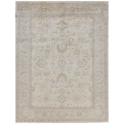 Sultanabad Hand-Knotted High-Quality Ivory Area Rug