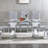 Merrimack Glass Top Metal Base Dining Table-456743313