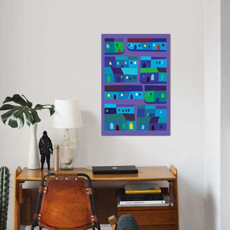 « tepito de azul », impression sur toile, H 60 po x l 40po x P 1,5 po, Toile tendue, Pas de tapis