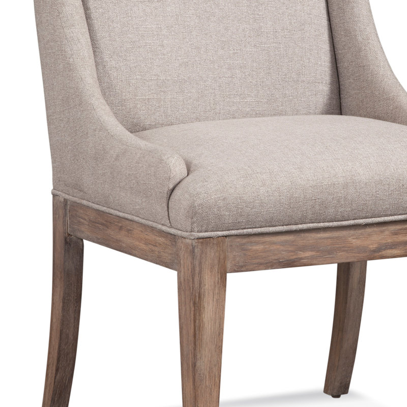 Chaise d'appoint en bois massif Alsip Linen