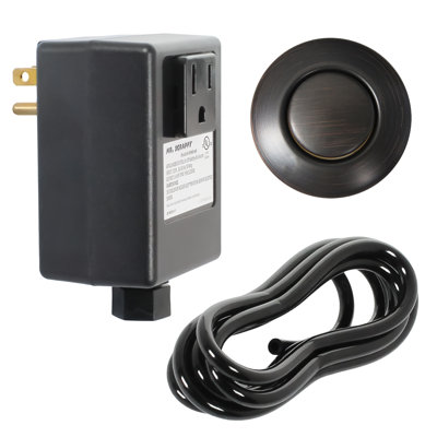 Garbage Disposal Air Switch Kit with Oil-Rubbed Bronze Push Button, Power Box, and Air Tube