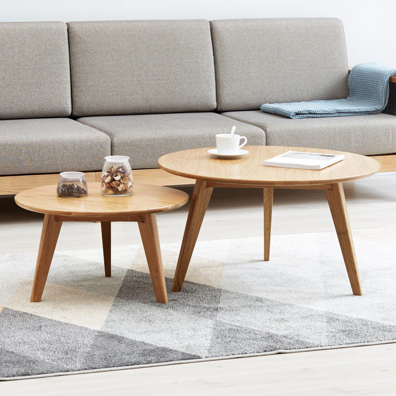 Solid Wood Four Leg Coffee Table, Oak