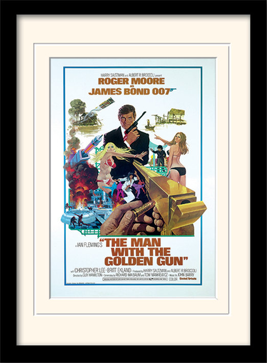 The Man With Golden Gun" Framed Vintage Advertisement Gun 1 Piece Single Picture Frame Wall Art