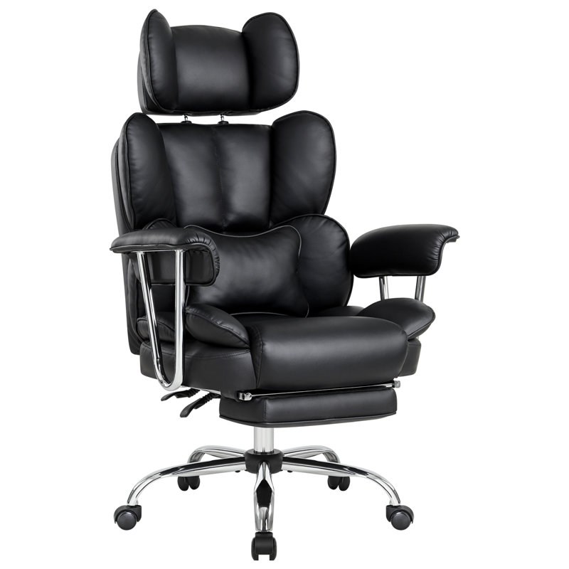 Armie Polyester Blend Executive Chair with Headrest, Black